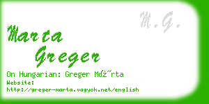 marta greger business card